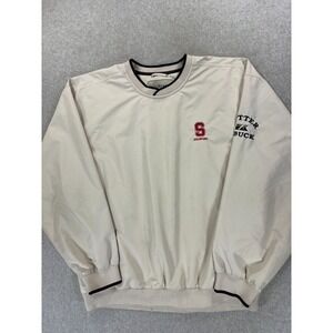 Stanford Cardinal Stitched Logo Cutter & Buck Pullover Jacket (Men's XL) Tan